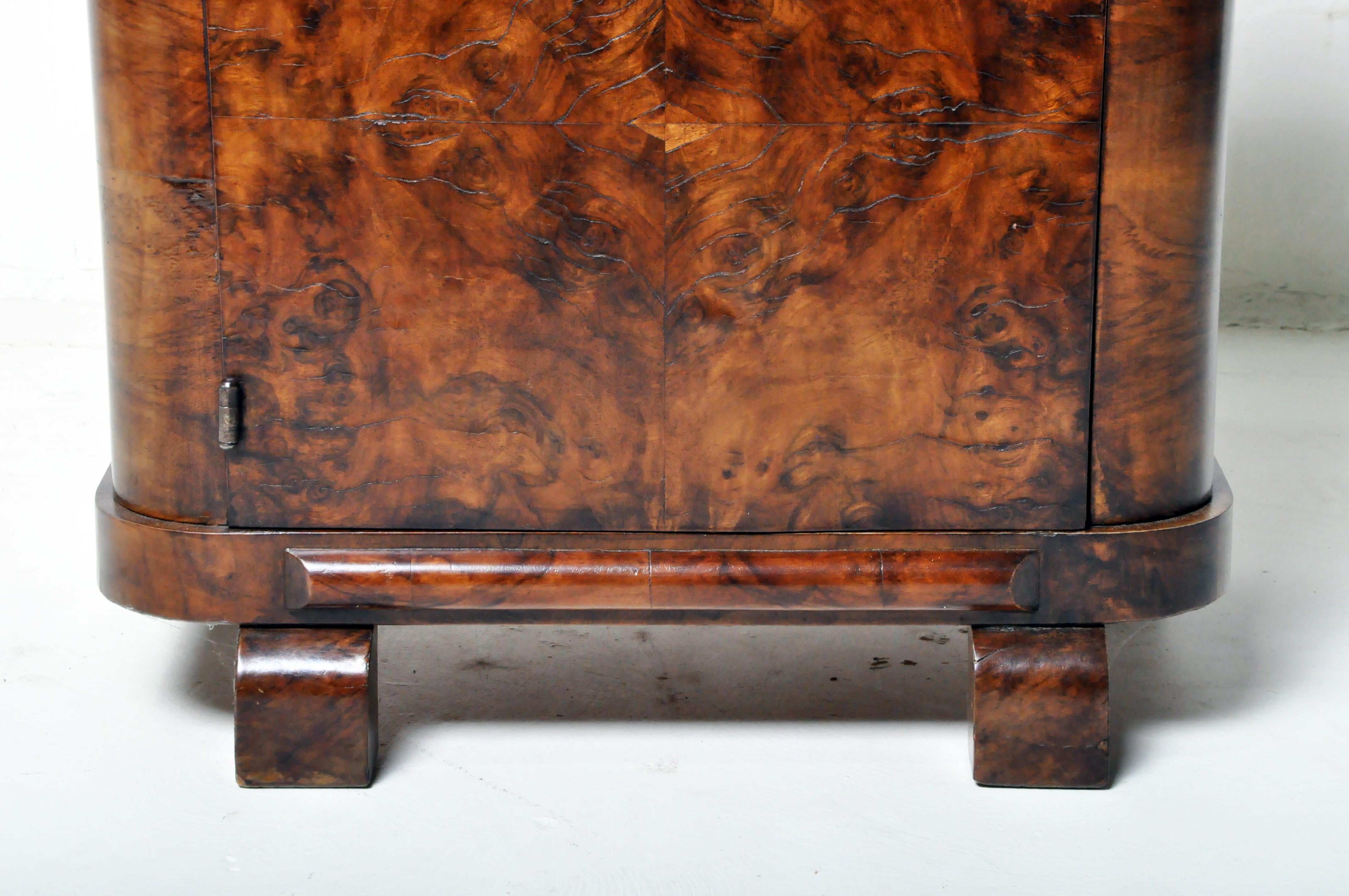 Hungarian Art Deco Walnut Veneer Side Chest 2