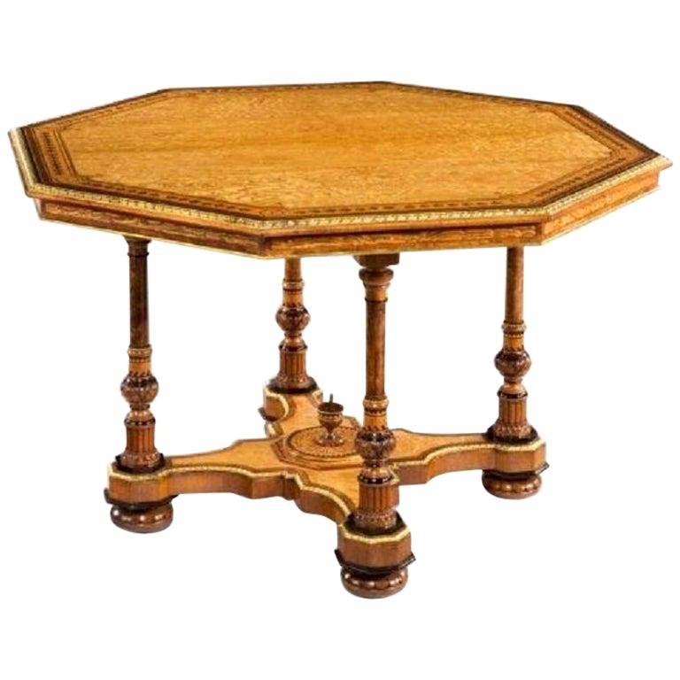 Hungarian-Ash Centre Table Attributed to Holland and Sons For Sale