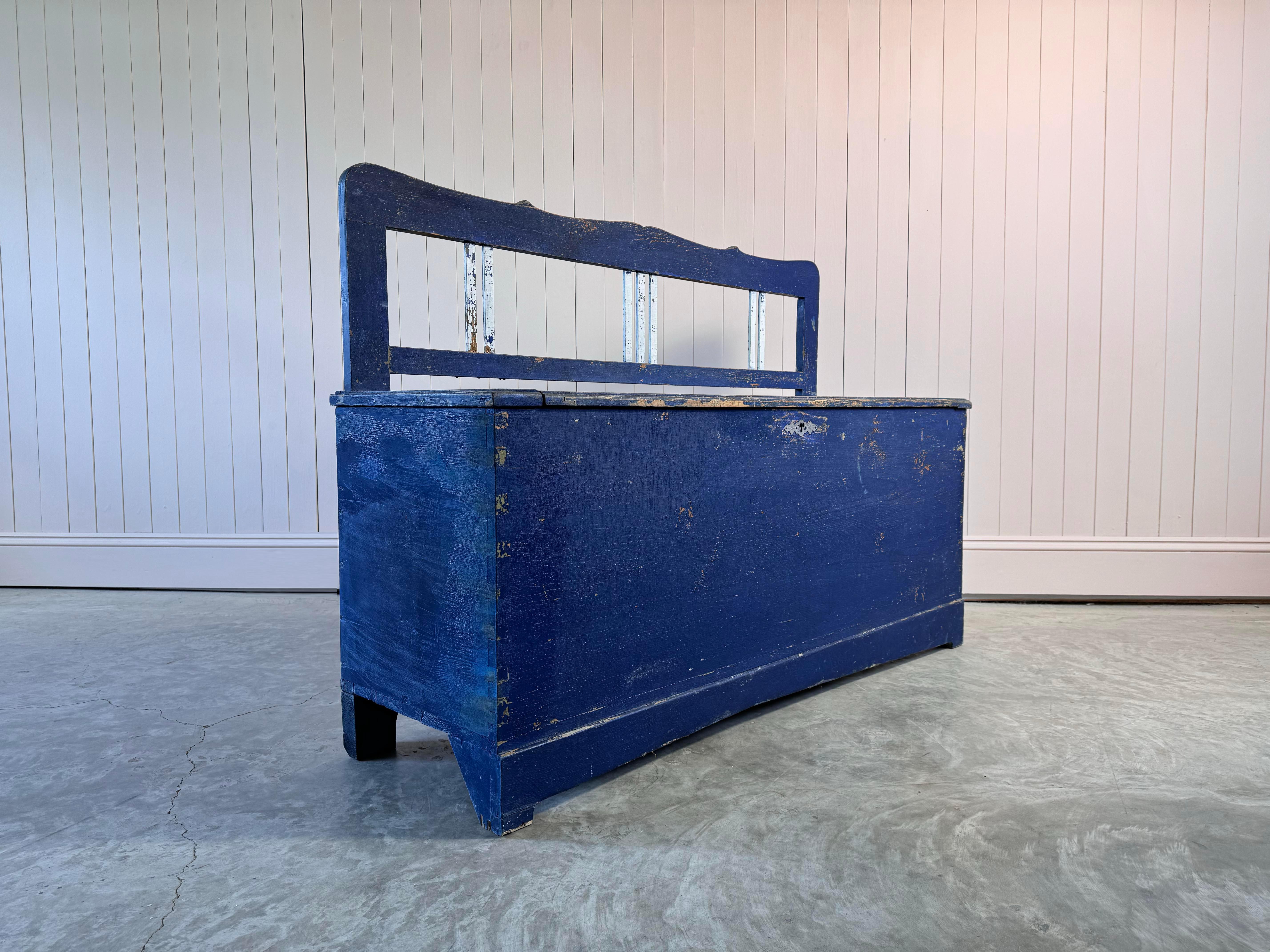 Rustic Hungarian Box Bench For Sale