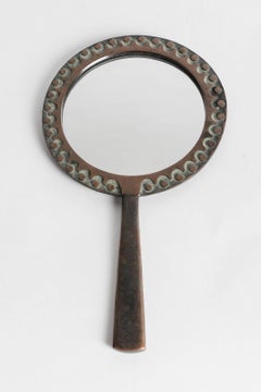 Hungarian Bronze Hand Mirror by Ottó Kopcsányi, 1960