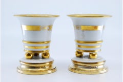 Hungarian ceramic jugs fitted with gilded silver bases