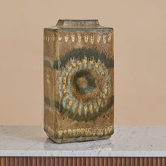 Vase rectangulaire en céramique hongroise de la marque Zsolnay, n° 02, années 1950