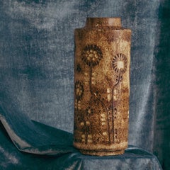 Hungarian Ceramic Vase with Sunflower Motif by Zsolnay No. 01, 1950s