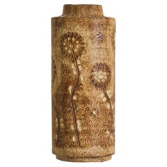 Hungarian Ceramic Vase with Sunflower Motif by Zsolnay No. 01, 1950s