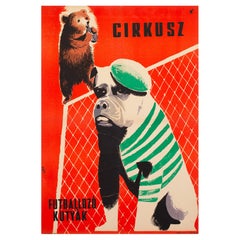 Hungarian Circus Poster Bulldog Football 1961, Székely