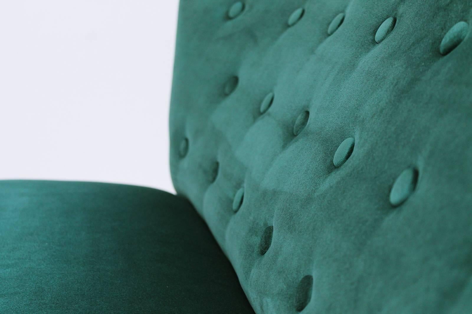 Hungarian Cocktail Sofa in Teal Velvet, 1960s For Sale 2