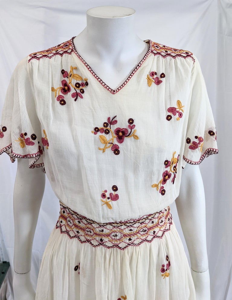 green emerald velvet dress Exquisite 1920's Hand Embroidered Hungarian Peasant Dress / M – Xtabay  Vintage main image 0