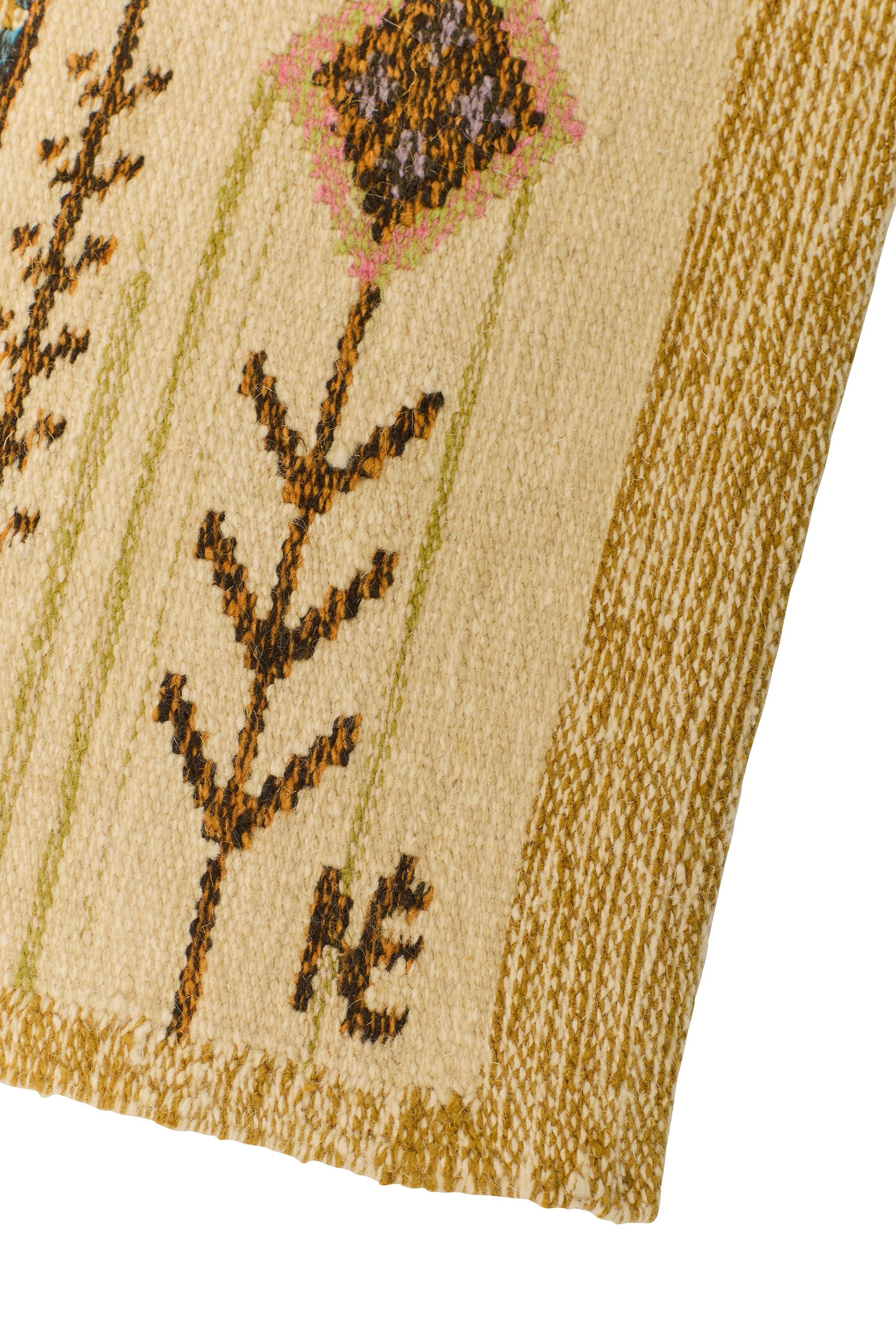 Mid-Century Modern Tapisserie d'art populaire hongrois par Éva Németh, tenture murale en laine tissée à la main, années 60 en vente