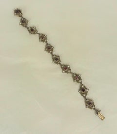 Hungarian Garnet and Mother of Pearl Filigree Bracelet