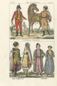 Hungarian Gentlemen, a Hungarian Bridal Couple and Wallachians, 1842