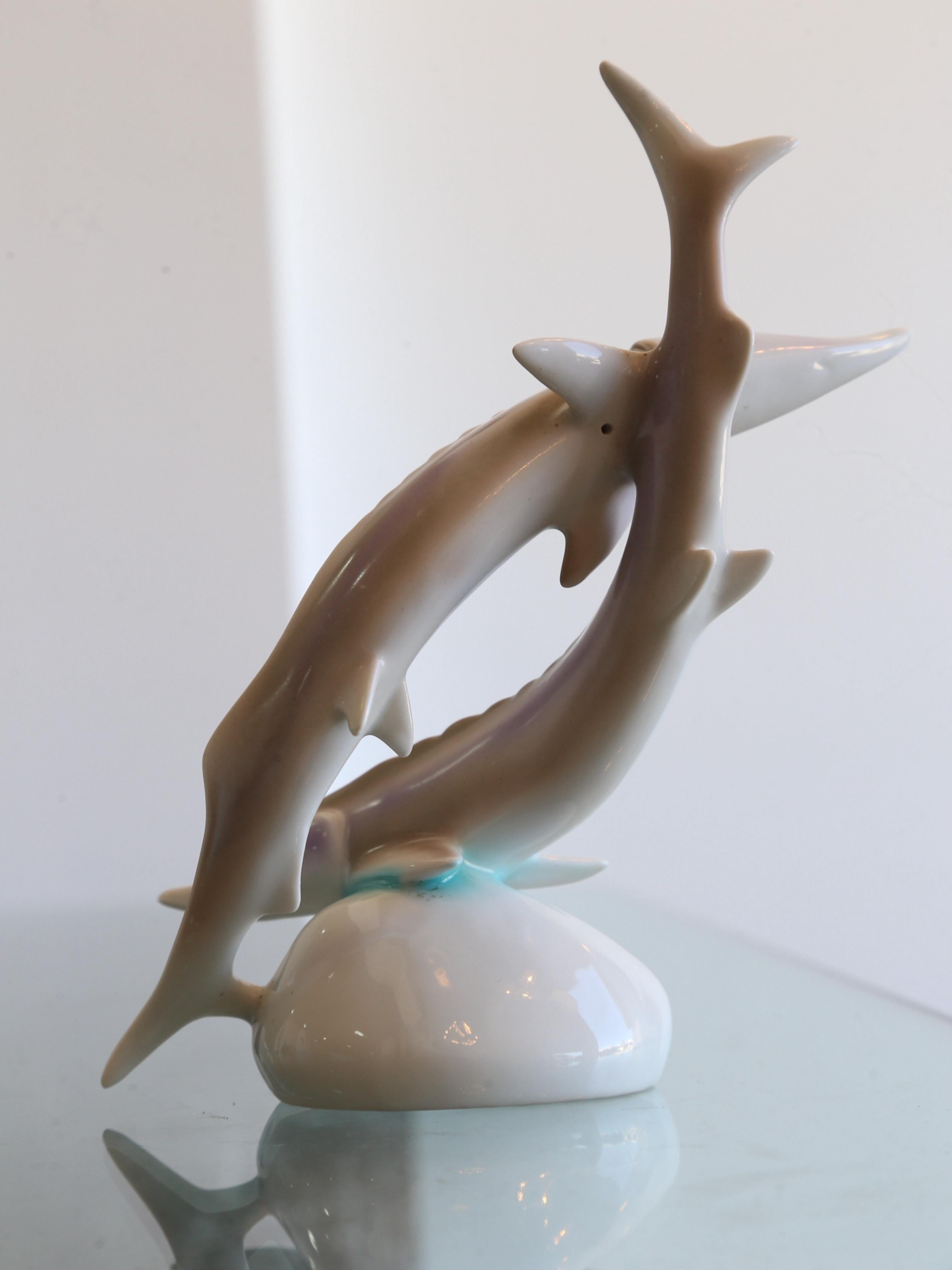 Hungarian Grey, White and Blue Animal Sculpture, 1970s For Sale 3