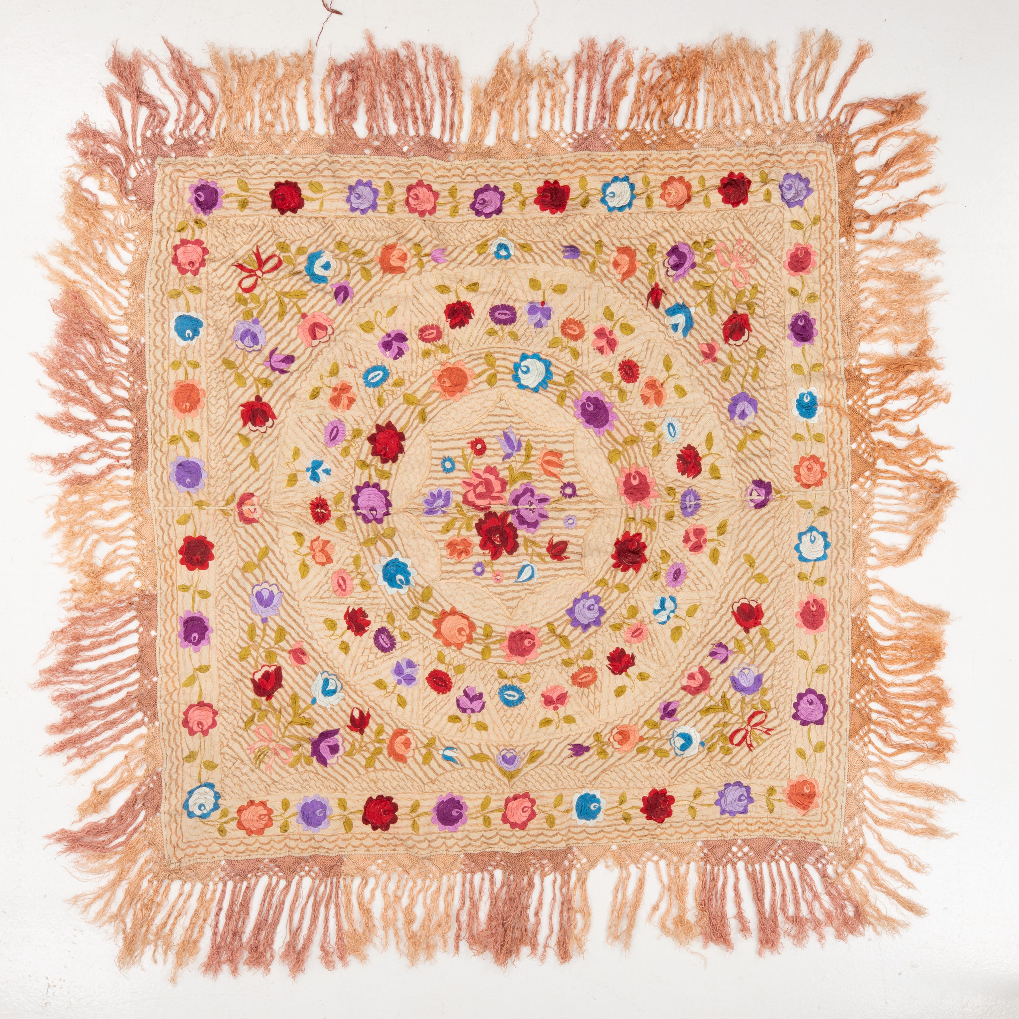 Embroidered Hungarian Matyo Embroidery, Early 20th C. For Sale