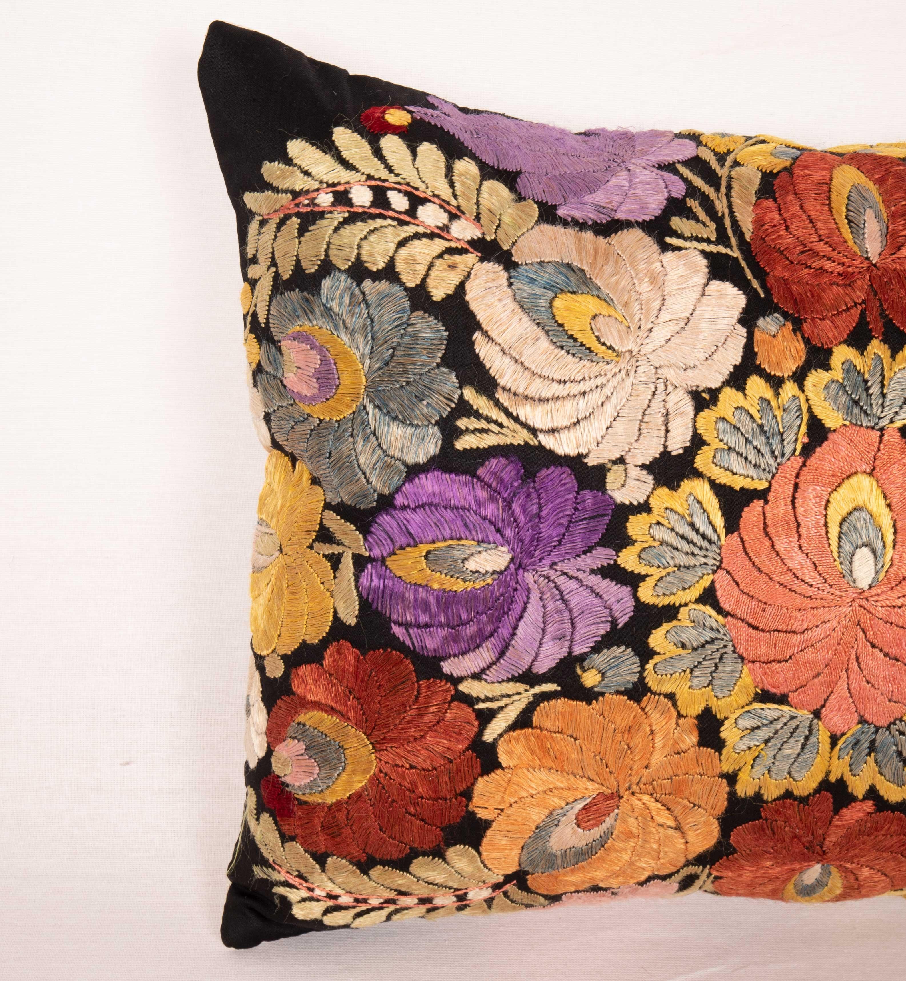 Embroidered Hungarian Matyo Pillowcase, Early 20th C