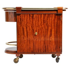 Hungarian Mid-Century Modern Mahogany Bar Cart