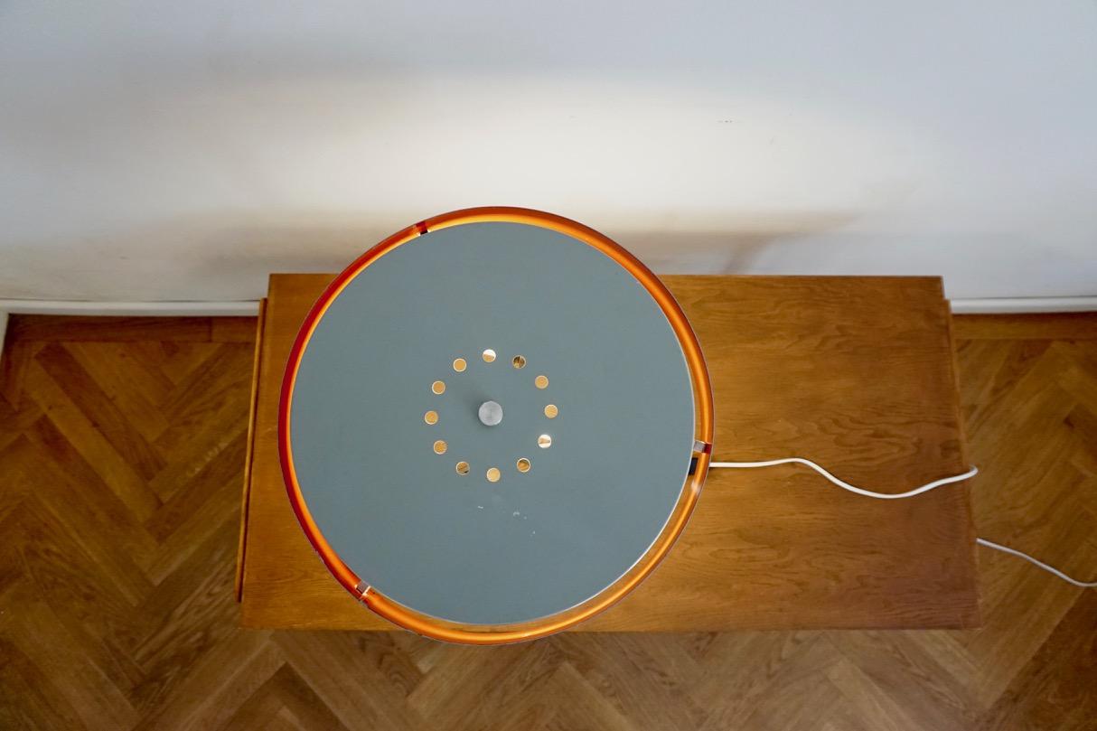 Metal Hungarian Midcentury Round Table Lamp in Jo Hammerburg Style 'Danish Design' For Sale
