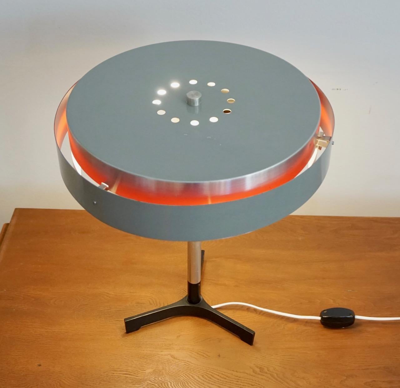 Hungarian Midcentury Round Table Lamp in Jo Hammerburg Style 'Danish Design' For Sale 1