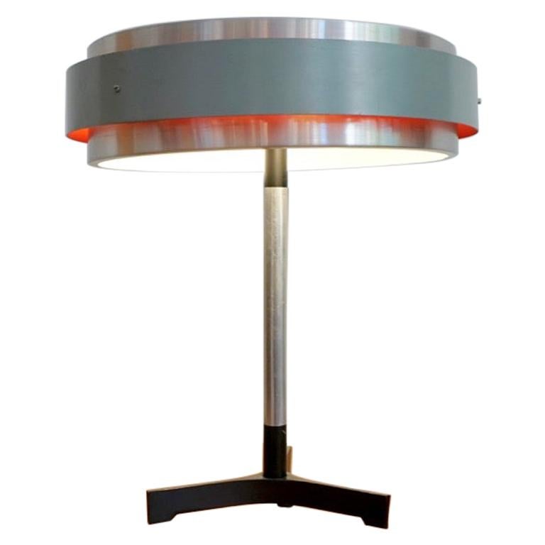 Hungarian Midcentury Round Table Lamp in Jo Hammerburg Style 'Danish Design' For Sale