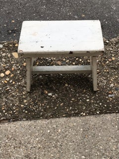Hungarian Milking Stool Retaining The Original White Paint