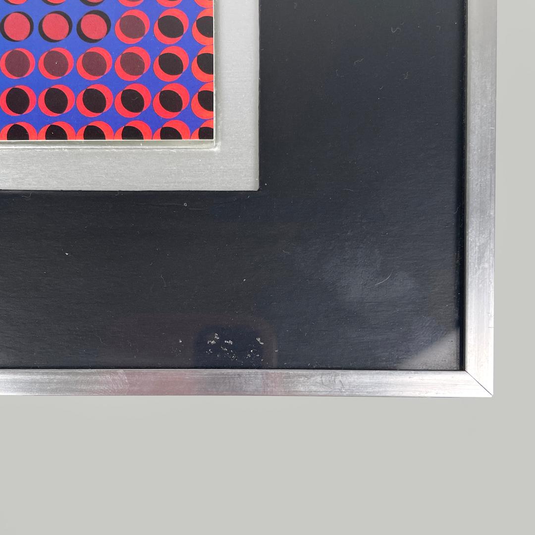 Tableau moderne hongrois d'art optique avec cadre en métal par Victor Vasarely, années 1970 en vente 5