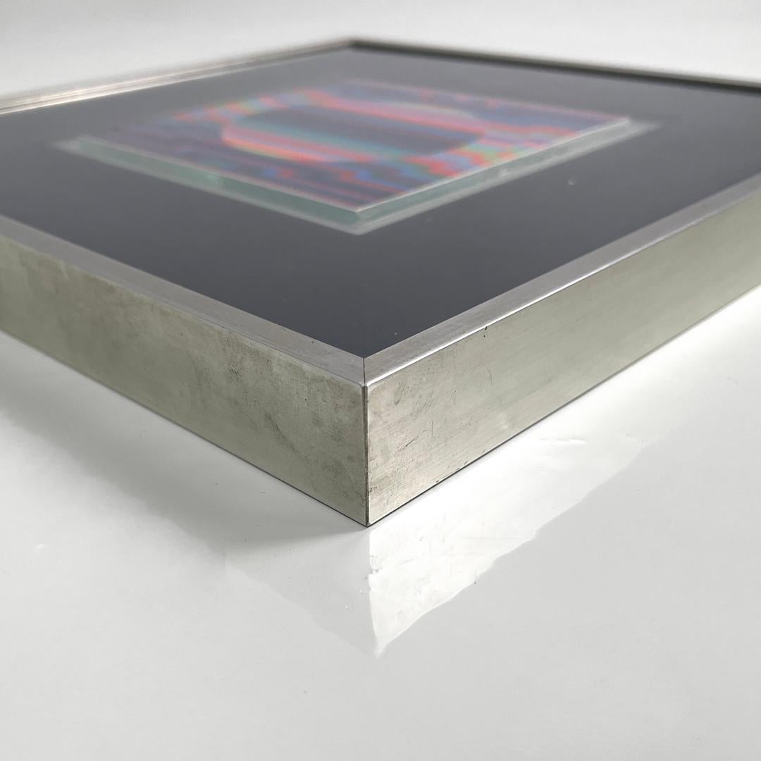 Tableau moderne hongrois d'art optique avec cadre en métal par Victor Vasarely, années 1970 en vente 5