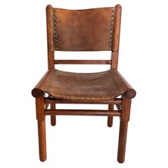Hungarian Oak and Leather Hunting /Safari Chair 1970
