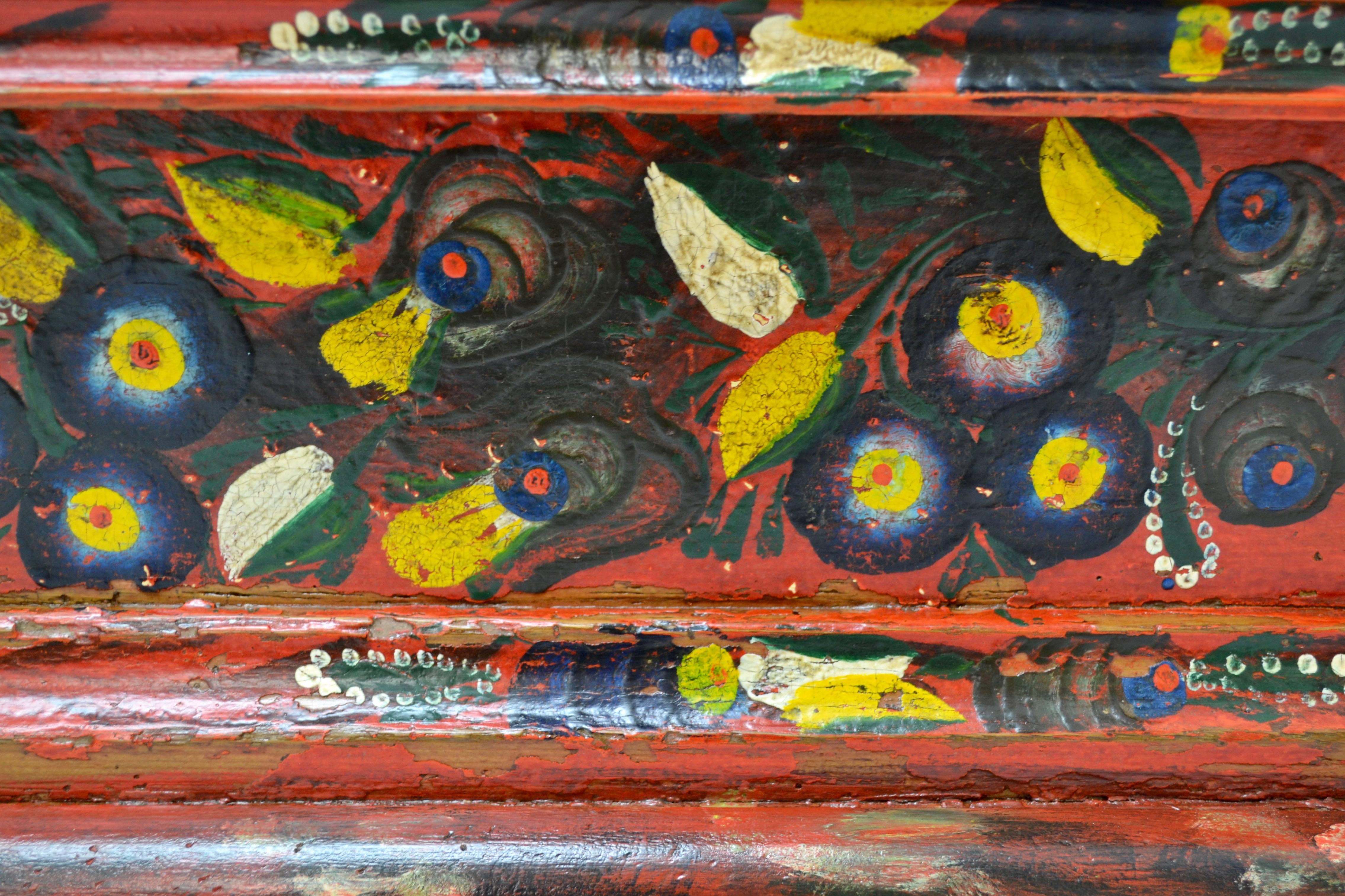 Hungarian Pine Trunk or Blanket Chest in Original Paint 4
