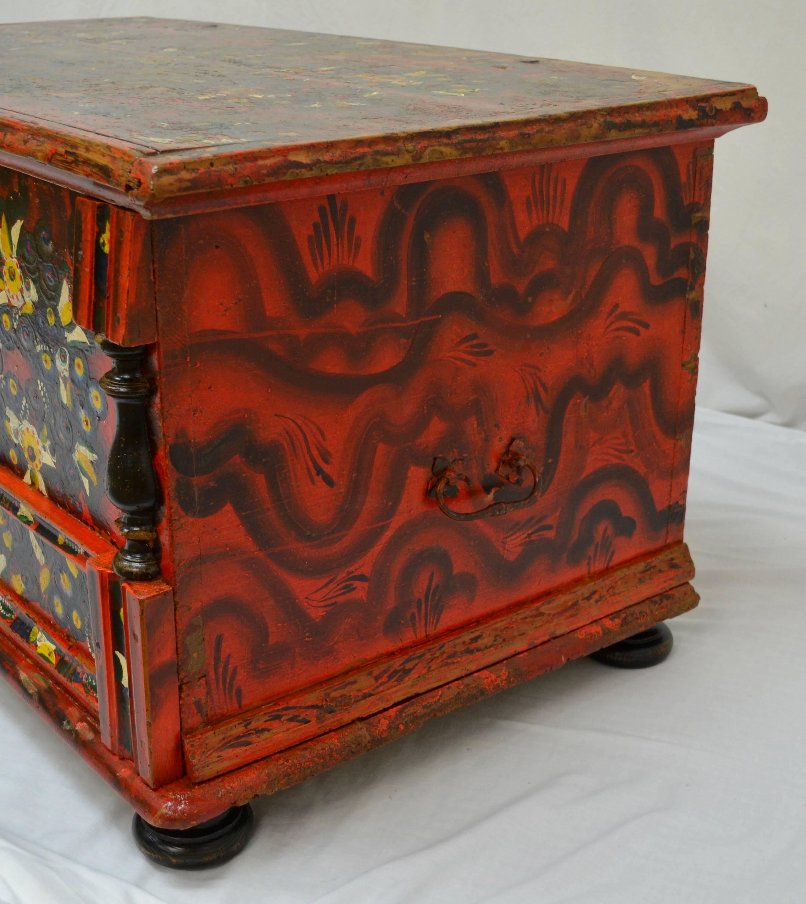 Hungarian Pine Trunk or Blanket Chest in Original Paint 11