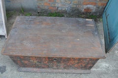 Hungarian Pine Trunk or Blanket Chest in Original Paint