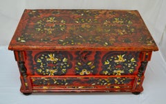 Hungarian Pine Trunk or Blanket Chest in Original Paint