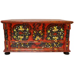 Hungarian Pine Trunk or Blanket Chest in Original Paint