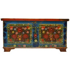 Used Hungarian Pine Trunk or Blanket Chest in Original Paint