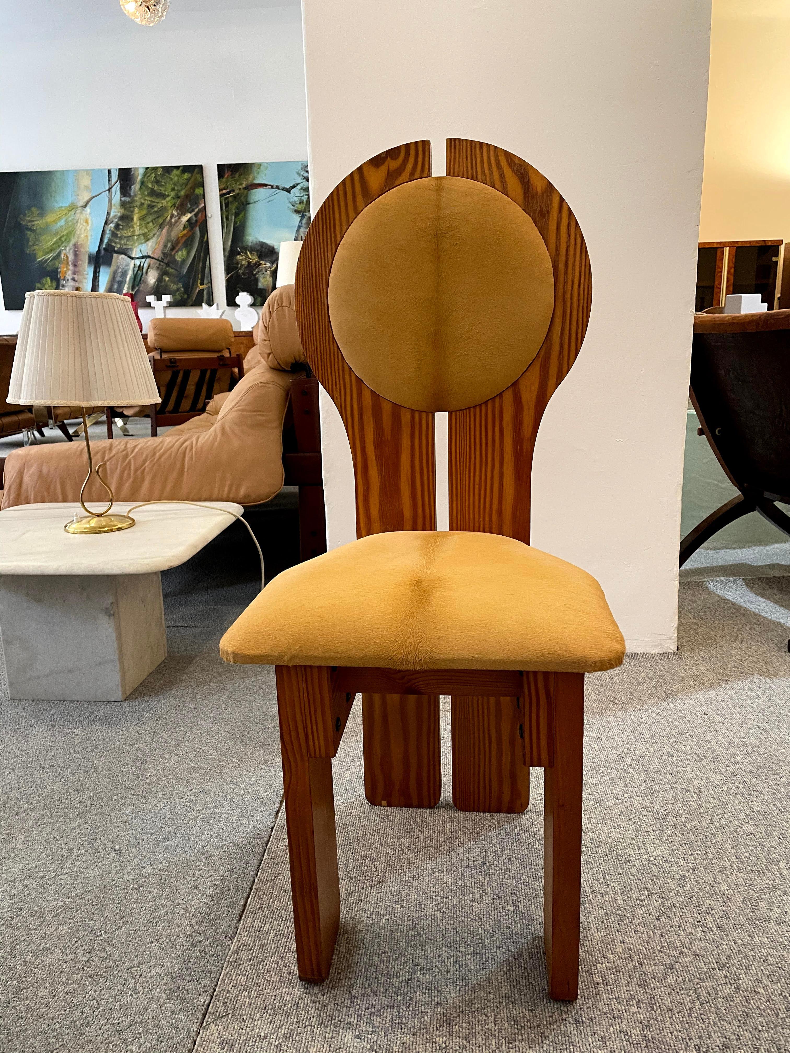 Mid-Century Modern Hungarian Ponyskin Upholstered Studio Craft Chair in Organic Design, 1970