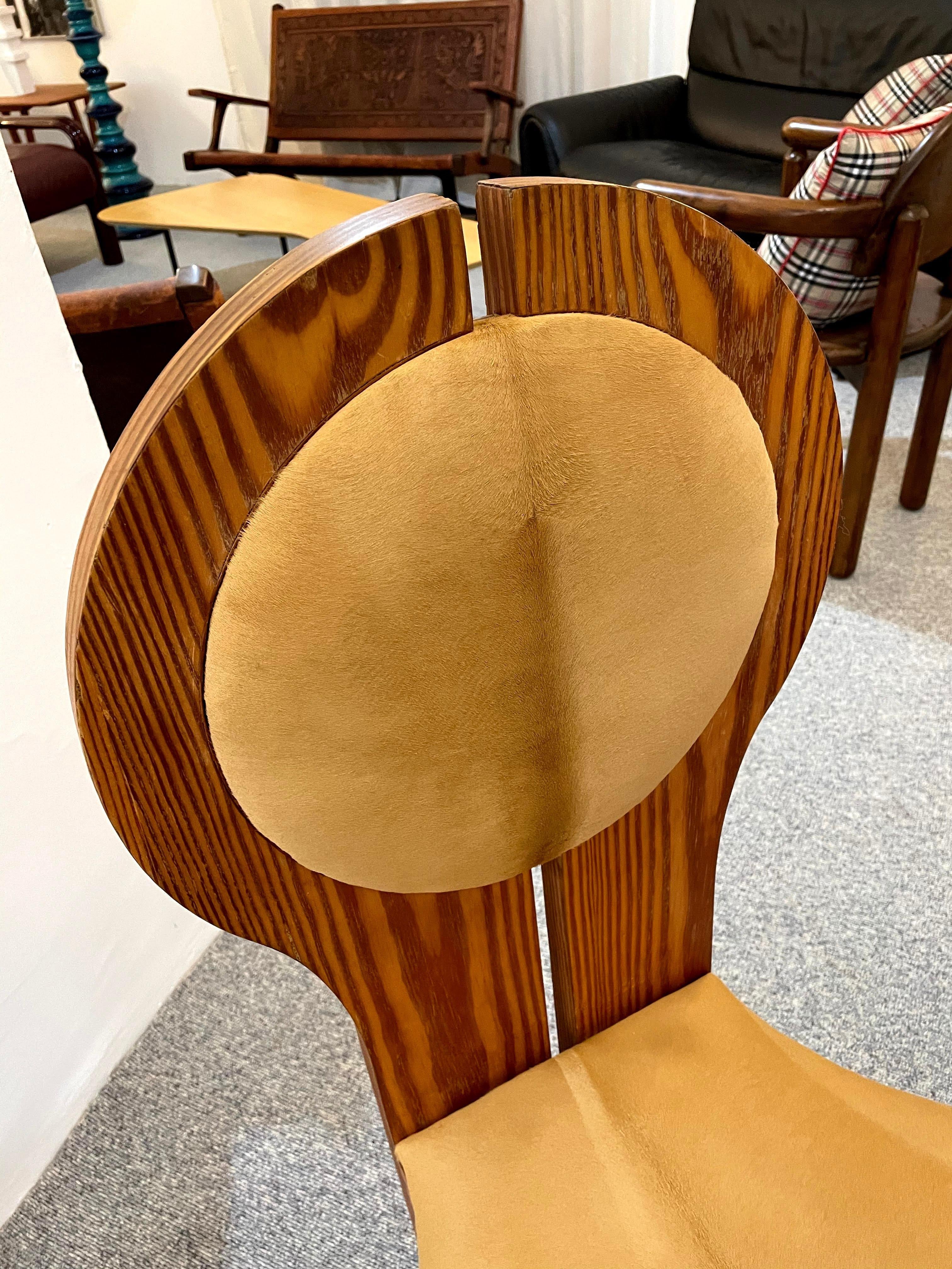 Hungarian Ponyskin Upholstered Studio Craft Chair in Organic Design, 1970 1