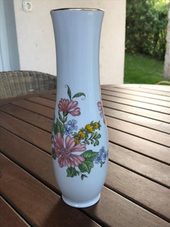 Hungarian Porcelain Floral Vase, circa 1940