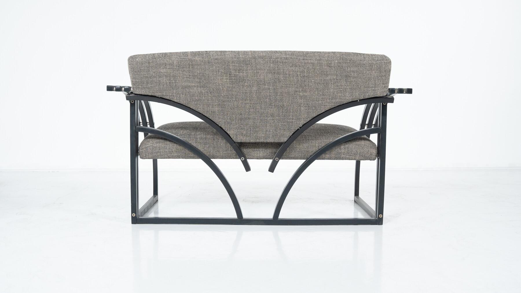 Hungarian Postmodern Sofa and Chairs in curved beech, 1980 For Sale 1