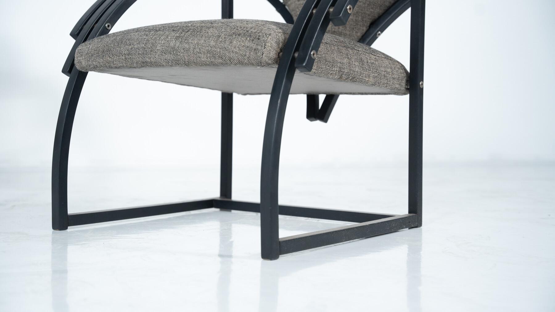 Hungarian Postmodern Sofa and Chairs in curved beech, 1980 For Sale 3