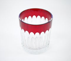 Hungarian Red and Clear Crystal Glass Ice Bucket by Waterford