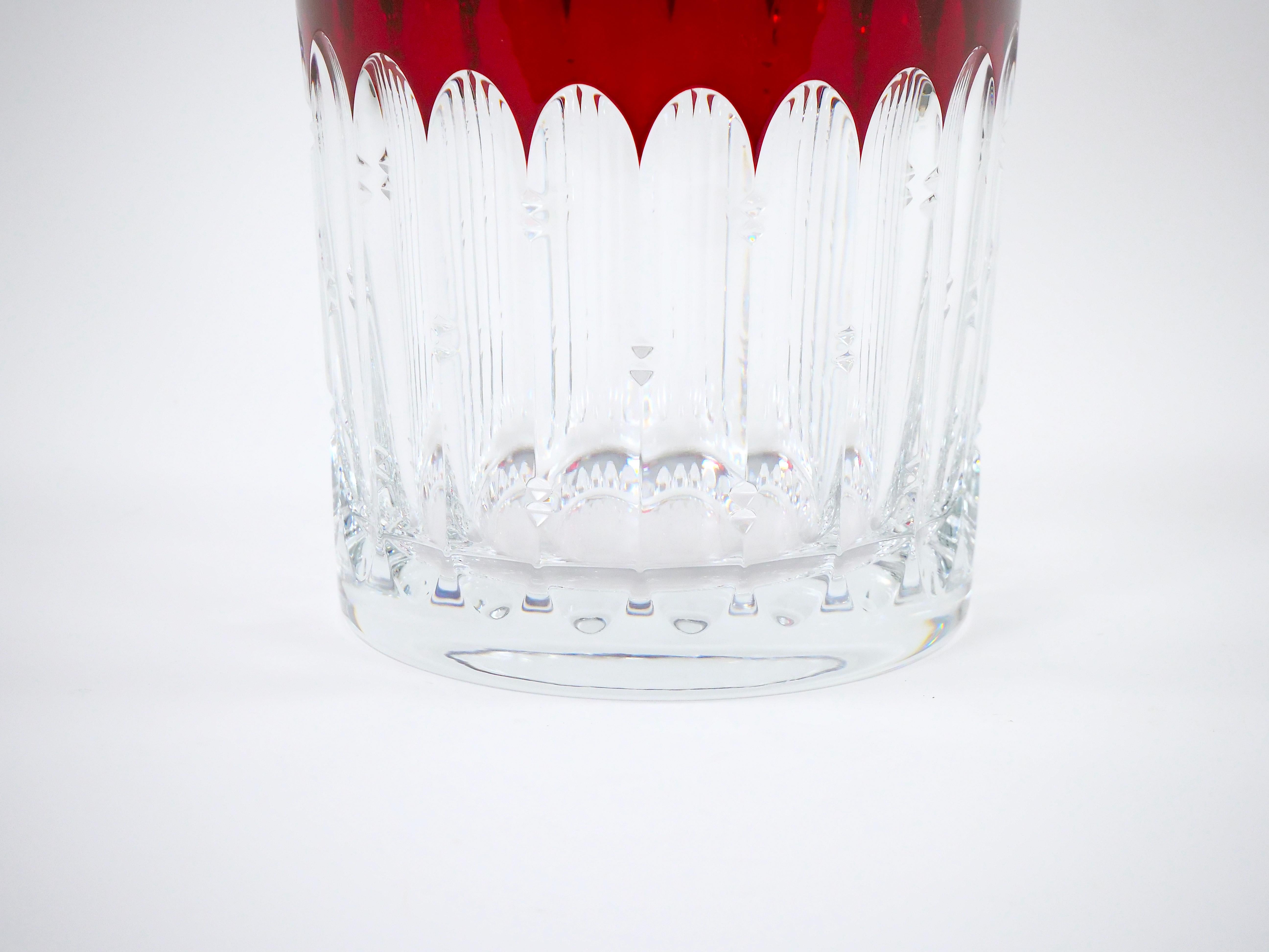 Secchiello per il ghiaccio ungherese in vetro rosso e trasparente di Waterford Crystal In condizioni buone in vendita a Tarry Town, NY