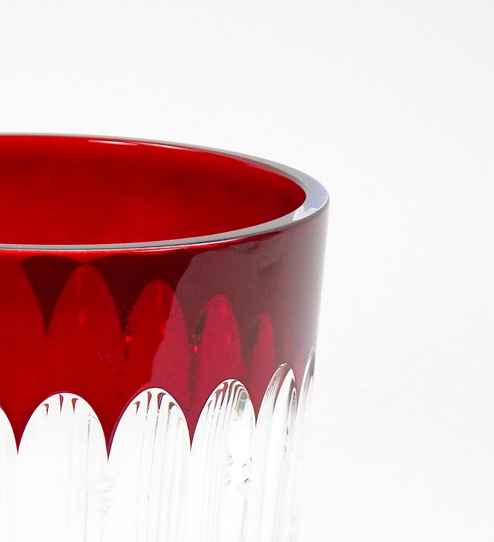 Cristallo Secchiello per il ghiaccio ungherese in vetro rosso e trasparente di Waterford Crystal in vendita