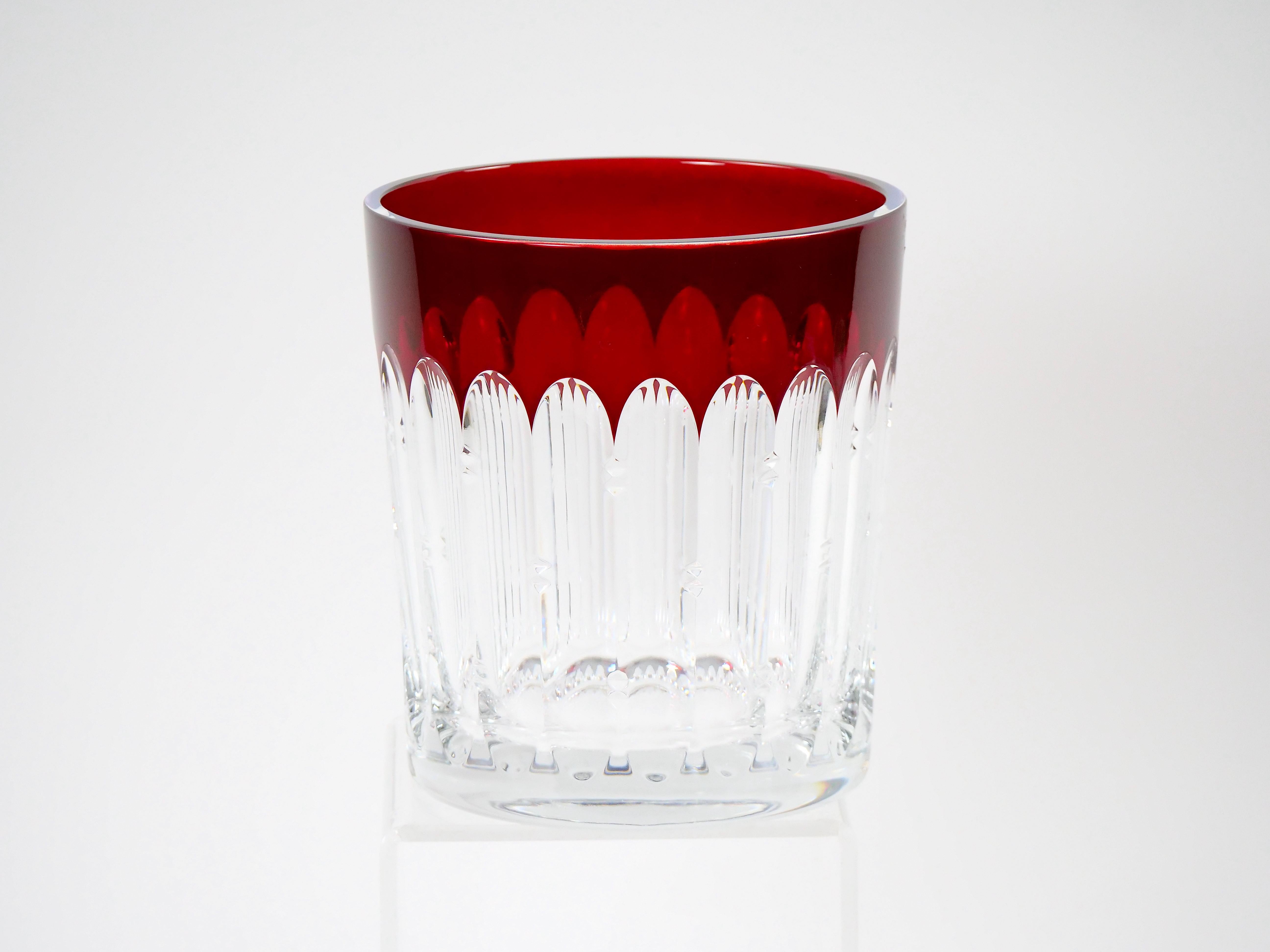 Secchiello per il ghiaccio ungherese in vetro rosso e trasparente di Waterford Crystal in vendita 1