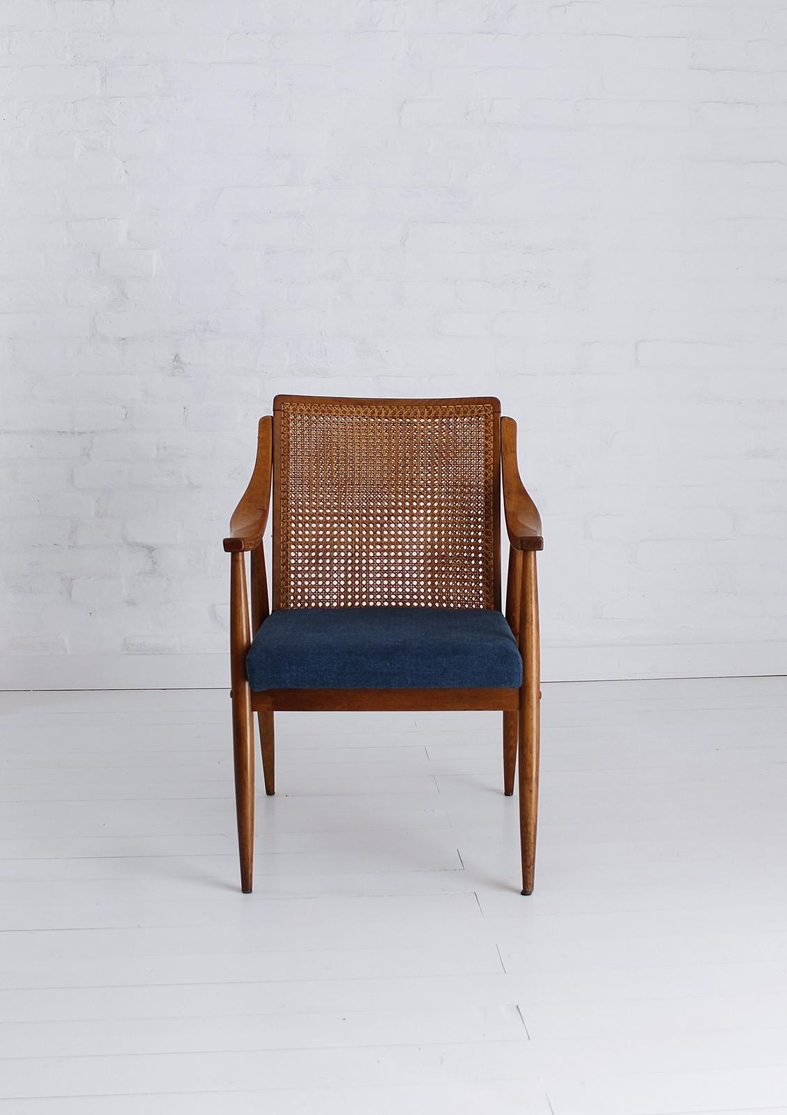 mid century cane chair