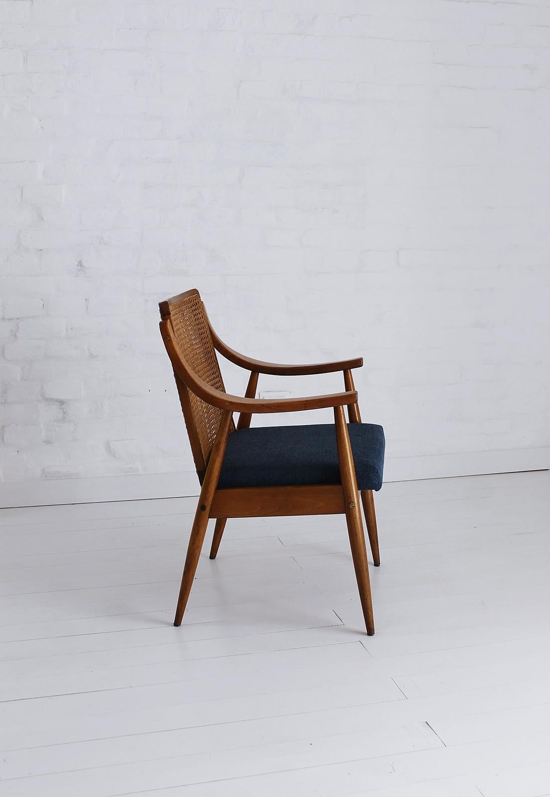 mid century modern cane chair