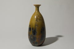 Hungarian Studio Porcelain Capsule-form Vase, Multicolour Crystalline Glaze