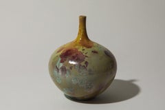 Hungarian Studio Porcelain Vase, Multicolour Crystalline Glaze