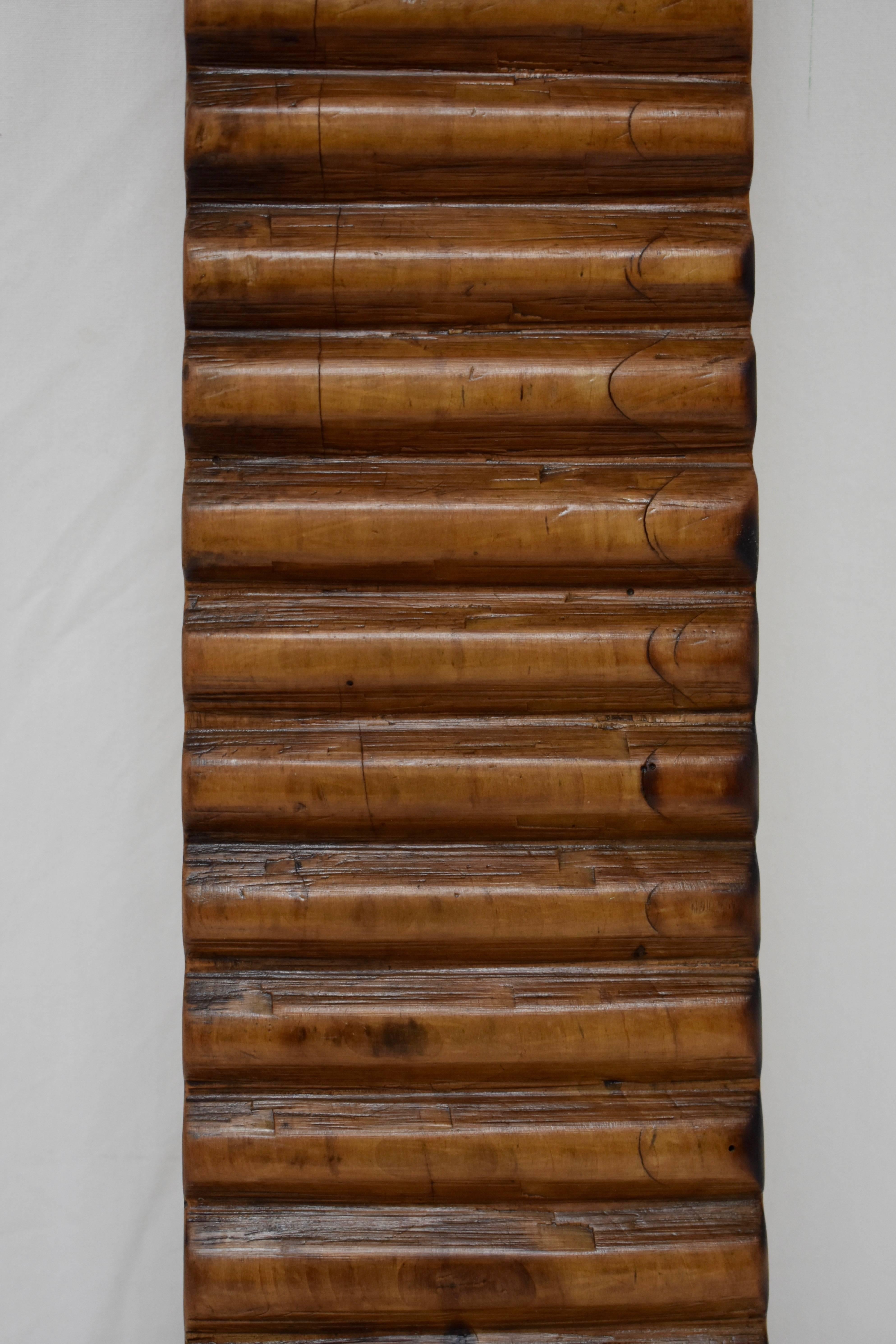 Rustic Hungarian Treen, Hand-Carved Washboard, Dated 1911