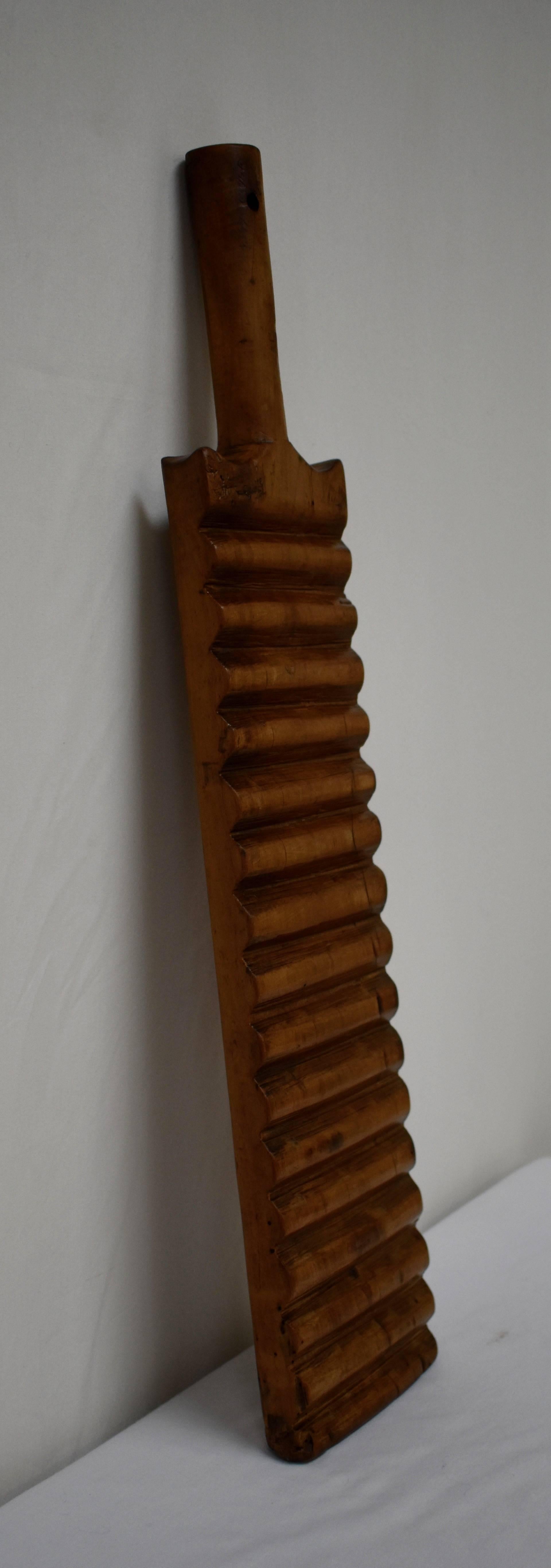 Hungarian Treen, Hand-Carved Washboard, Dated 1911 In Good Condition In Baltimore, MD