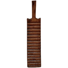 Used Hungarian Treen, Hand-Carved Washboard, Dated 1911