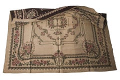 Hungarian Vintage Woven Tapestry Bedspread, Floral Textile, 1950s