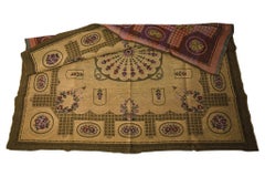 Hungarian Vintage Woven Tapestry Bedspread, Floral Textile, 1950s