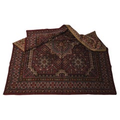 Hungarian Vintage Woven Tapestry Bedspread, Floral Textile, 1950s